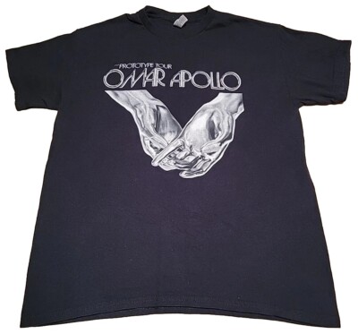 Omar Apollo Prototype Tour Concert Band Tee T-Shirt Sz L Black Front/Back Design