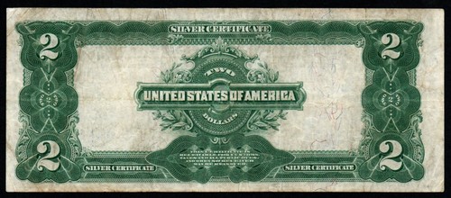 1899 $2 LARGE Size CRISP VF+/XF Silver Certificate! - Picture 2 of 2