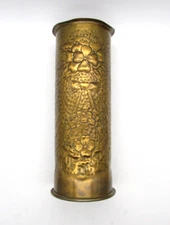 Original WWI Imperial Prussian German 90mm Shell Peronne France trench Art 1915