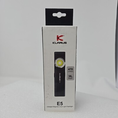 Klarus E5 COB Flashlights Magnetic Dual Light Torch 8 Lighting Modes USB C