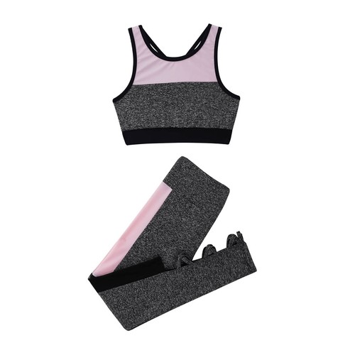 Kids Girls Dance Outfits 2 Piece Figure Skating Costume Dancing Gymnastics - Picture 54 of 55