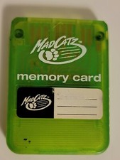 Mad Catz Memory Card PS1 - Neon Green Playstation One Tested Working