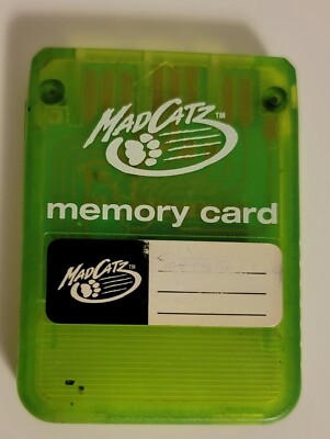 Mad Catz Memory Card PS1 - Neon Green Playstation One Tested Working