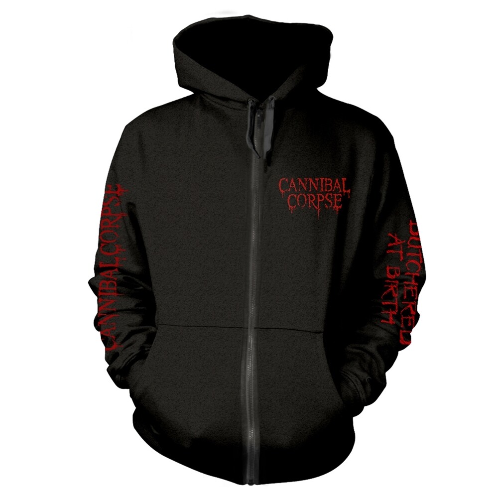 CANNIBAL CORPSE - BUTCHERED AT BIRTH (EXPLICIT) BLACK Hooded Sweatshirt with Zip