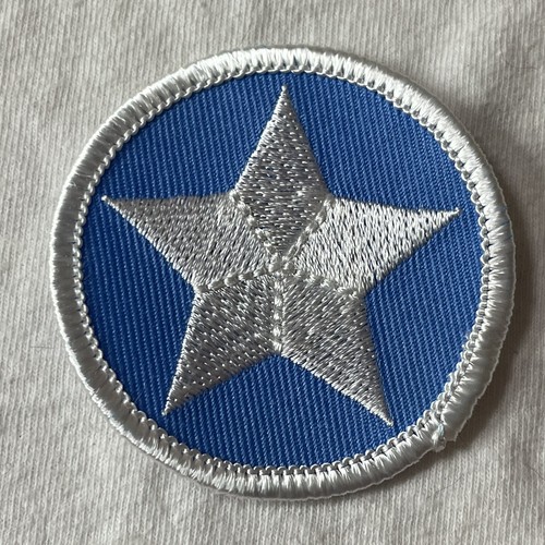 White Star On Light Blue Background Patch M001