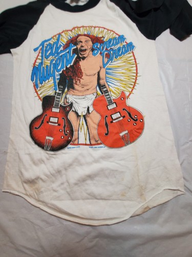 Vintage Ted Nugent 3/4 Sleeve 1980 Rock Band Shirt Scream Dream Single Stitch - Picture 17 of 19