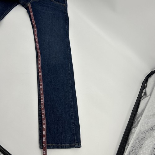 Jeans Levi's 505 para hombre W32 x L34 azul lavado oscuro regular denim recto NUEVO - Imagen 12 de 15