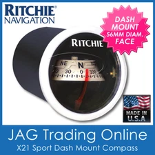RITCHIE SPORT X23 WHITE DASH MOUNT COMPASS - RV/Boat/Marine Instrument Panel