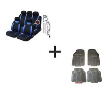CARNABY BLUE Universal SEAT COVERS PROTECTORS + RUBBER MATS GENUINE FOOT WELL