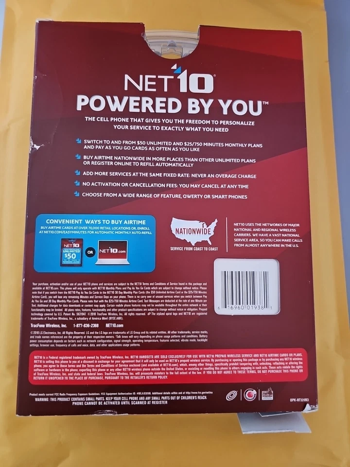 NEW LG 320G - NET10 Unlimited Prepaid Cell Phone - Black **NEW/SEALED** - Image 4 of 4