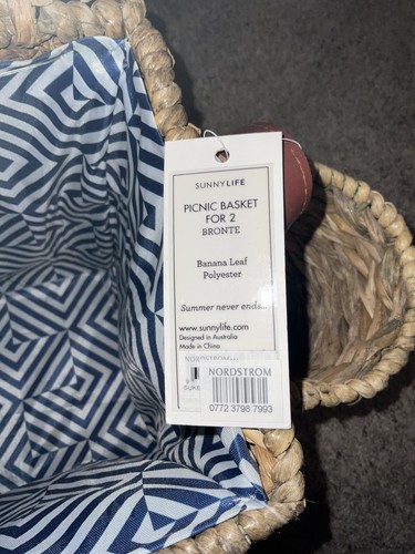 Sunnylife picnic basket For 2 Brontë Nordstrom New NWT Boutique - Picture 6 of 6