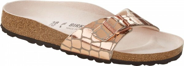 birkenstock madrid gator gleam copper
