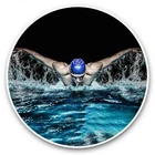 2 x Vinyl Stickers 20cm  - Swimming Pool Butterfly Stroke Swimmer  #46344