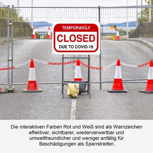 Absperrkette 25m/50m 6mm Stärke Kunststoffkette Warnkette rot weiß/schwarz gelb - Bild 4 von 14