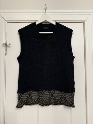 Raf Simons Men's Smiley Face V Neck Collage Sweater Vest Size M | eBay