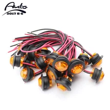 20X Amber 3/4"Round LED Bullet Clearance Side Marker Lights For Truck Trailer