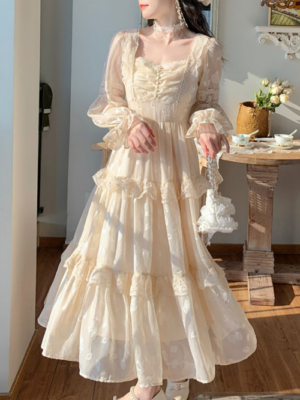Court Vintage Fairy Dress Women Sweet Ruffles Princess Dress Casual Party Dress | eBay Court Vintage Fairy Dress Women Sweet Ruffles Princess Dress Casual Party Dress | eBay