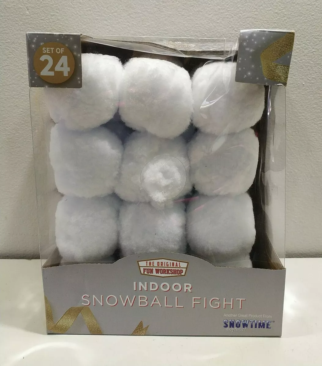 Hollyday Indoor Snowball Fight 24 Plush Soft Fake white Snowballs