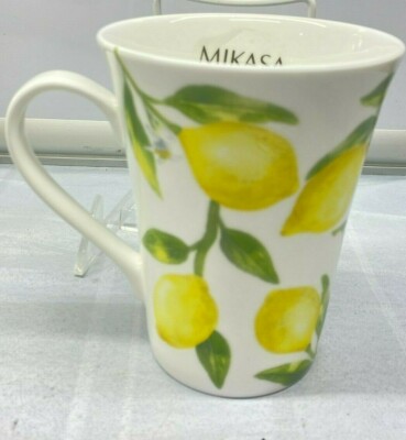 4 pcs set Mikasa Lemon Lemons Cup Mug New NWT