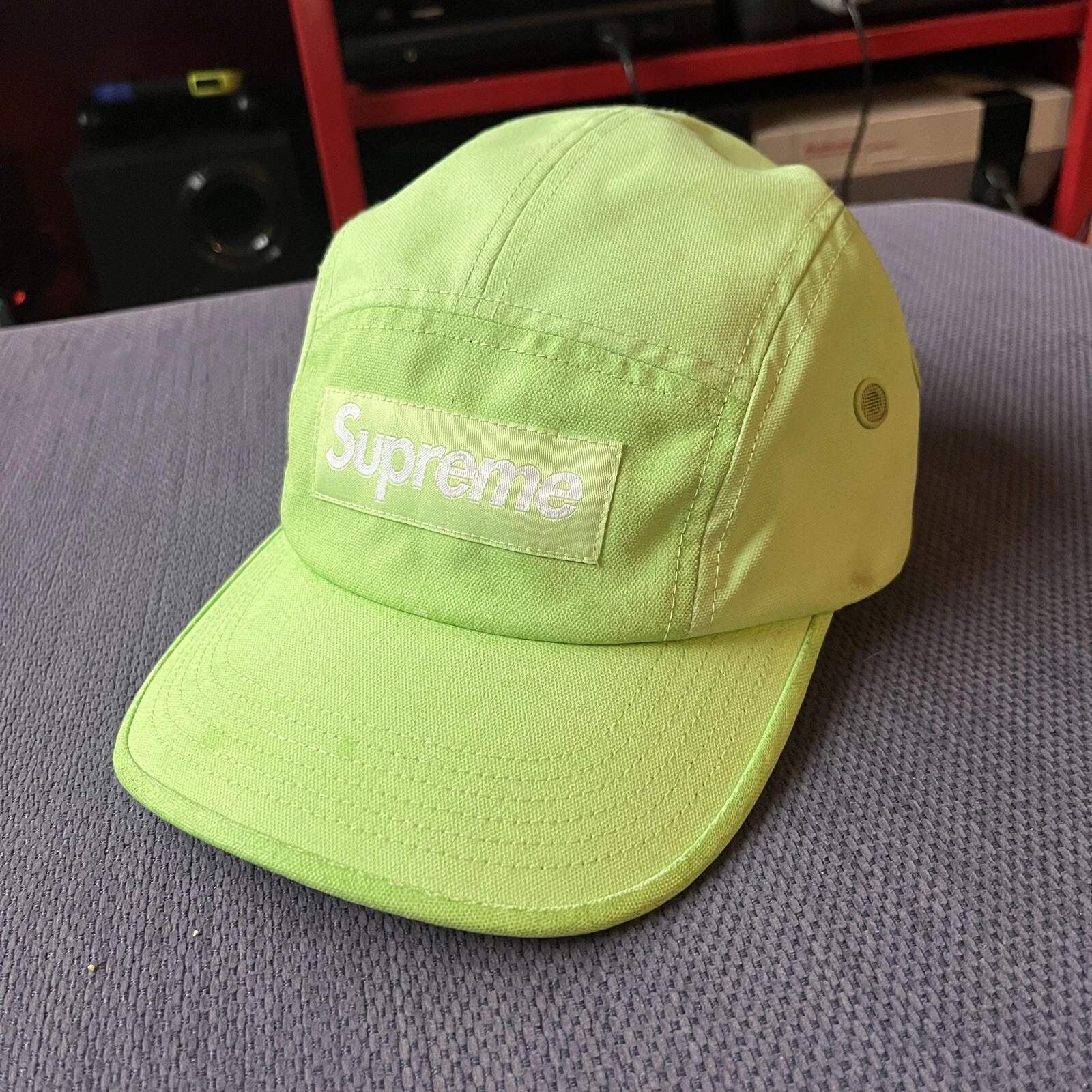 Supreme coated Cordura Camp Cap Lime