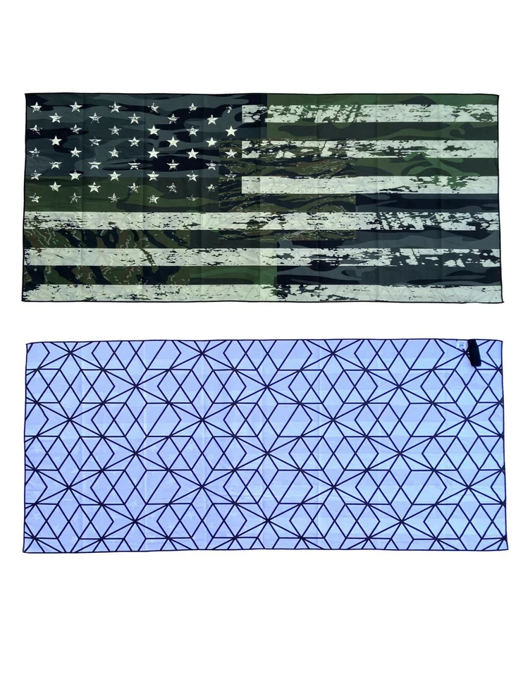 Toalla de playa de microfibra con bandera de tigre y retazos camuflados 72*35 de gran tamaño Foto 4 de 4