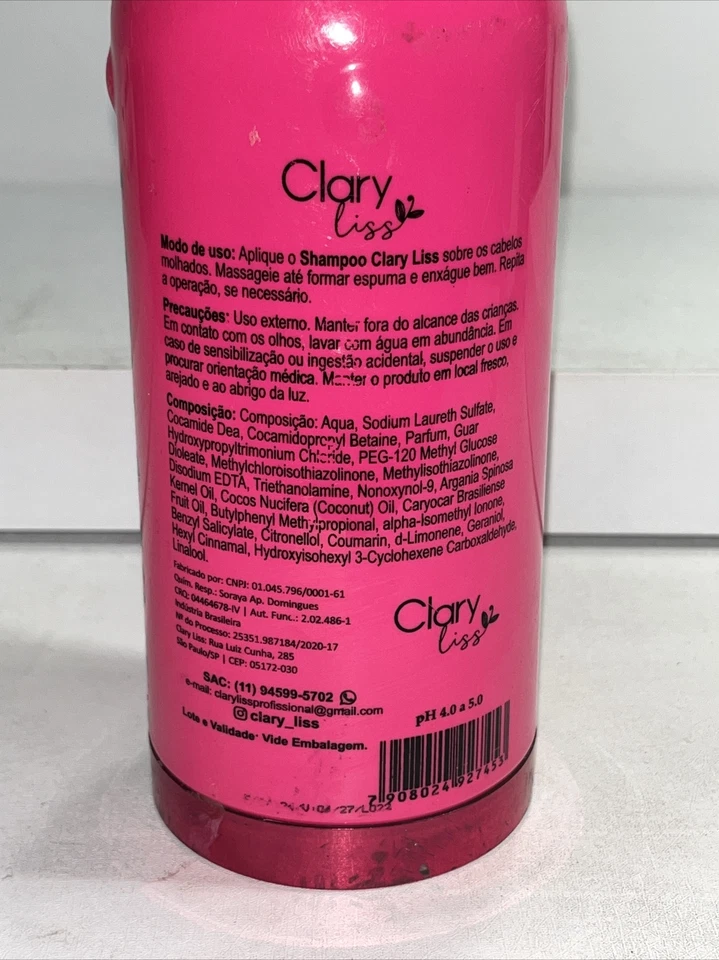 Xampu rosa rubi 01 tratamento capilar, 1 litro novo exterior danificado - Imagem 3 de 4