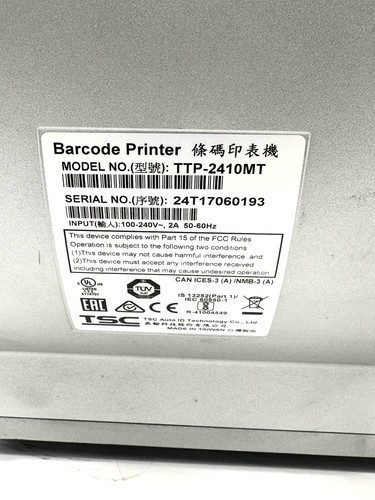 TSC TTP-2410MT Industrial Thermal Transfer Label Printer USB Serial LAN, As Is - Picture 14 of 15