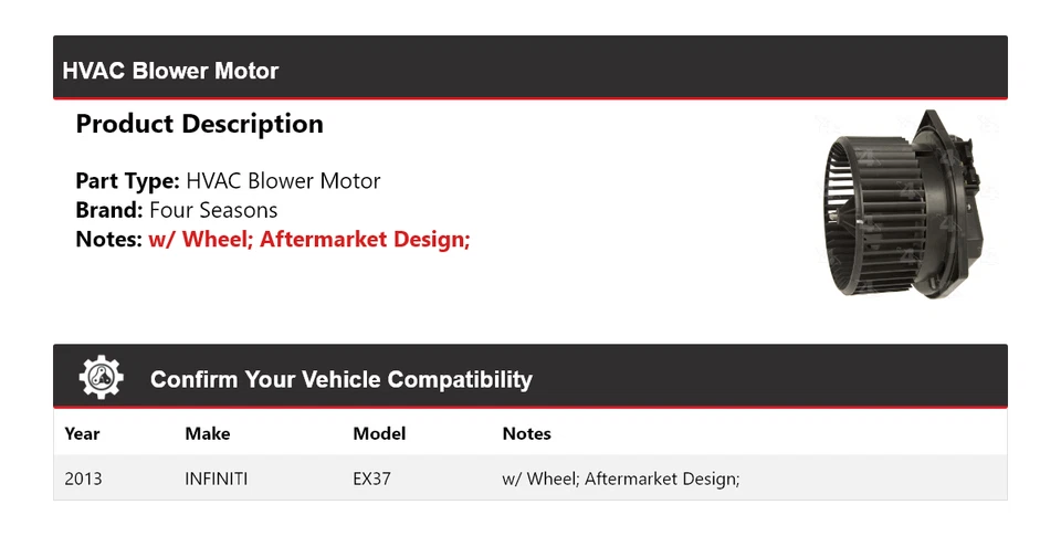 Motor soplador de climatización Infiniti Ex37 2013 4 estaciones Foto 2 de 4