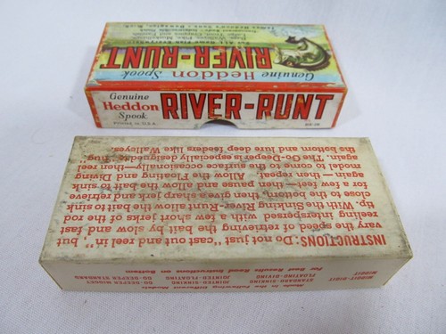 Esca vintage Heddon River Runt Go-Deeper, D9010-XRG riva verde, scatola e catalogo - Foto 13 di 16