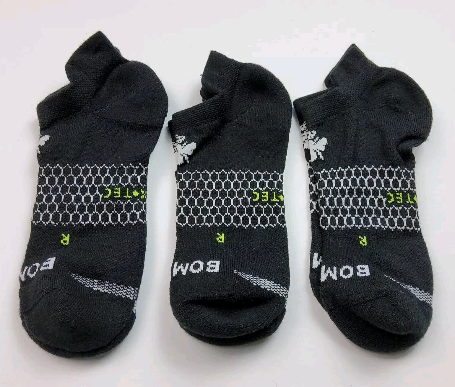 Bombas Hex-Tec Athletic Ankle Socks Lot Of 3 Size L (All Labeled Rights)