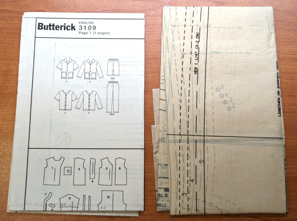 Butterick 3109 Size 2-5 Boys Sleepwear Top Shorts Pants Pajamas Nightwear Uncut - Image 3 of 3