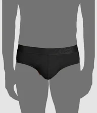 $27 2Xist Men's Black Solid Electric No Show Logo Stretch Brief Underwear Size S