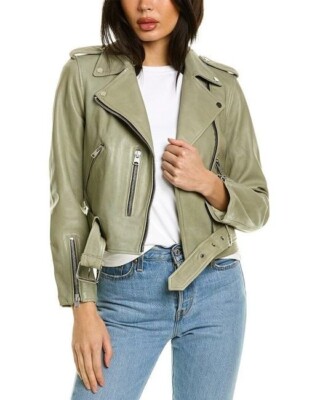その他ブランド / SAFTBAK/ジャケット/--/--/カーキ/無地 NEW ALLSAINTS Balfern Leather Biker Jacket in Sage green - Size US