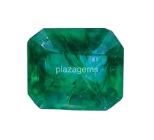11Ct Natural EGL Certified Green Emerald Faceted Emerald Cut Loose Gemstone 4OUW