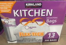 Kirkland Signature Flex-Tech 13-Gallon Kitchen Trash Bags 200-count Drawstring