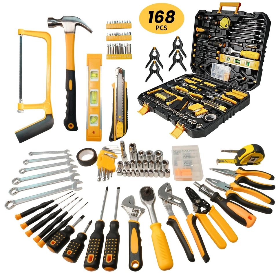 ANXTECH 168Piece Auto Repair Tool Set General Household Hand Tool Set Portable Tool Case