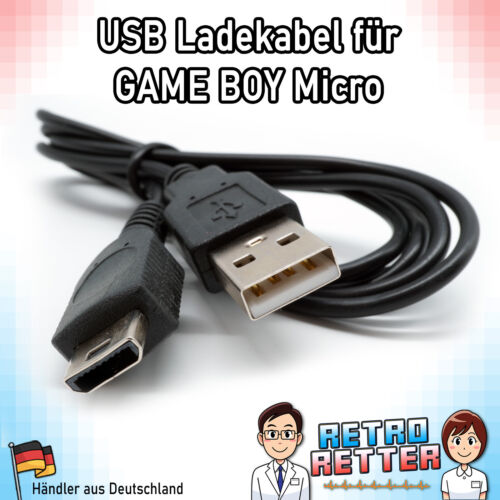 USB Ladekabel für GameBoy Micro 1,2m - GBM Netzteil Kabel Strom Ladegerät Laden - Afbeelding 1 van 2