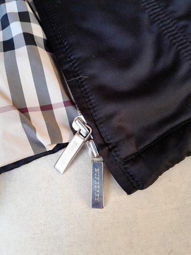 Burberry Jacket Womens XL Black Padded Nova Check Lining Made in Spain EU 44 - Picture 20 of 20
