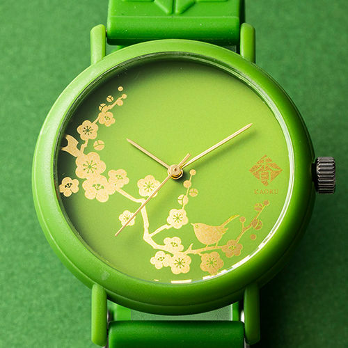 Kaoru Watch Japanese Fragrance Watch - Warbler & Japanrse Plum Tree (Matcha) - Picture 1 of 8