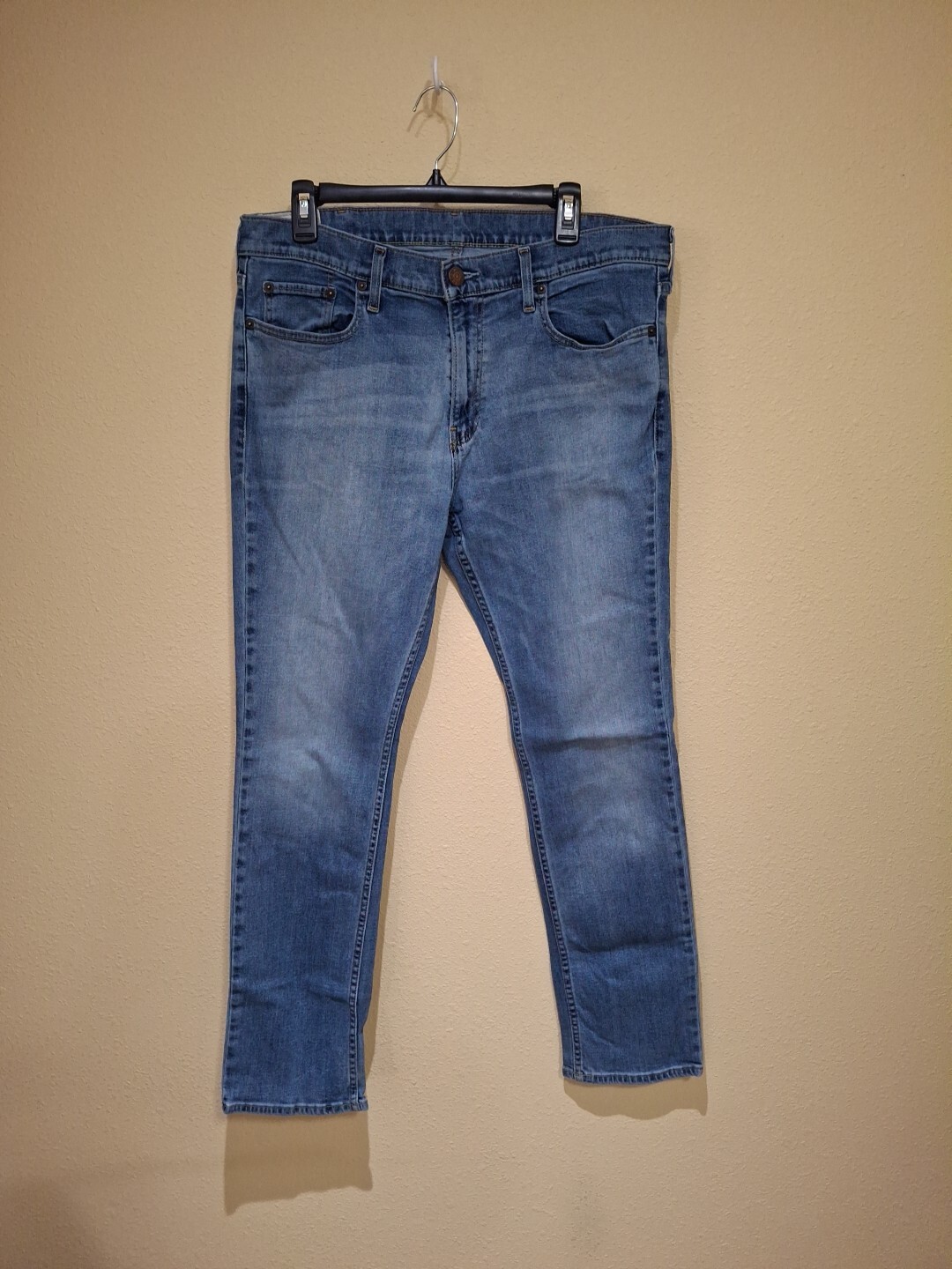 Hollister Skinny Jeans Denim Stretch Mens Sz 36x30 Medium Blue 5 pocket-image