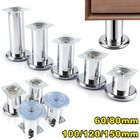 4 xFurniture Feet Metal Chrome Legs For Sofas Beds Chairs Stools Cabinet Glides