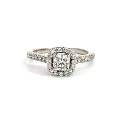HELZBERG 14K White Gold AGS Certified Diamond Engagement