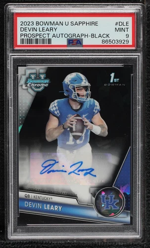 2023 Bowman University Chrome Sapphire Edition Devin Leary #PA-DLE