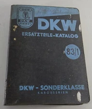 Parts catalogue / spare parts list DKW F91 Sonderklasse body stand 09/1954