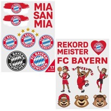 FC Bayern München Farbtattoo 2er-Set Logo Schriftzug Maskottchen Berni 17 Stück