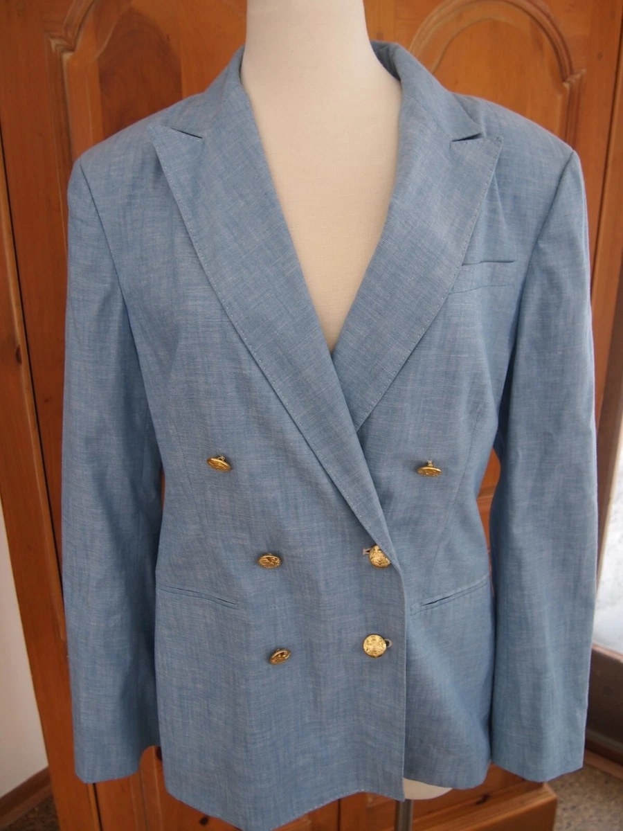 Double-breasted cotton blazer