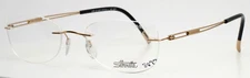 SILHOUETTE 4300 20 6051 5227 Gold Womens Semi Cat Eye Eyeglasses 51-19-140 B:33