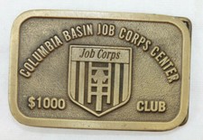 Vintage 1970s Columbia Basin Job Corps Center 1000 Club Belt Buckle