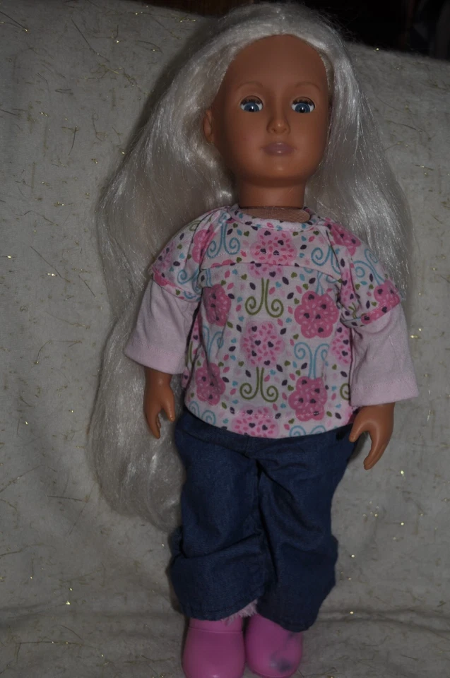 Nuestra Generación Battat 18" Muñeca Blanca Rubia Cabello Creciente Ojos Azules Foto 2 de 4