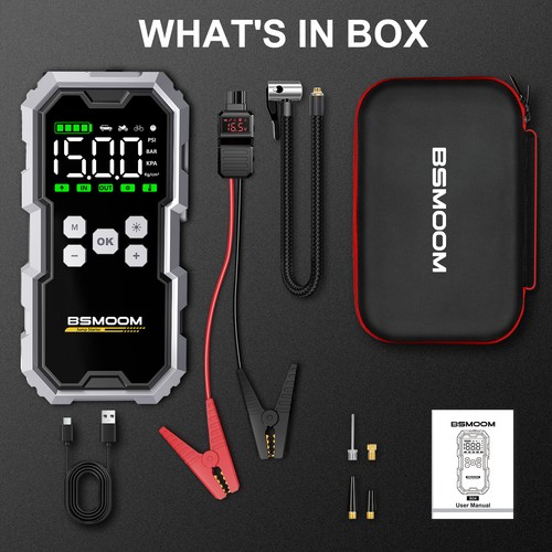 7000A Car Jump Starter Power Bank With Air Compressor Battery Booster + Case - Picture 8 of 14
